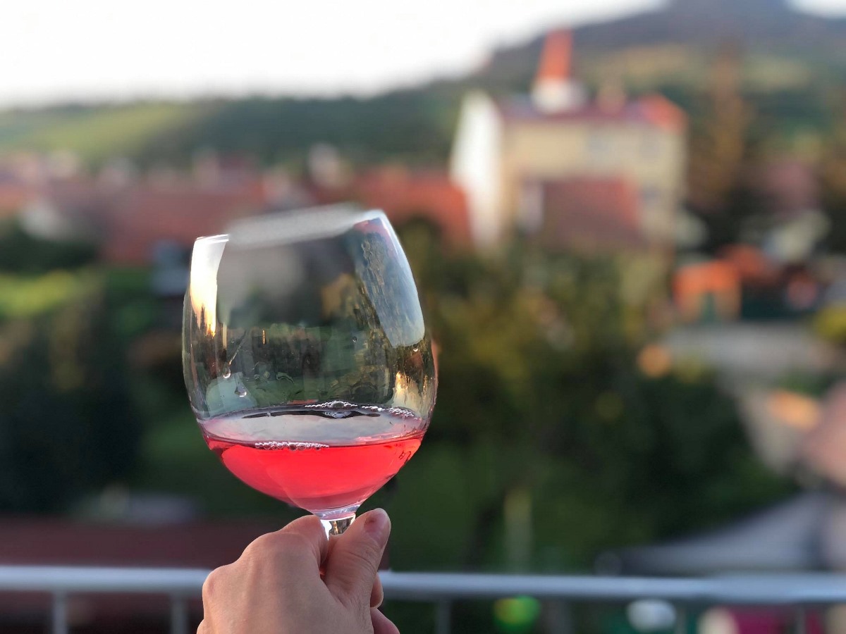 Výhled z apartmánu Pálava na Perné